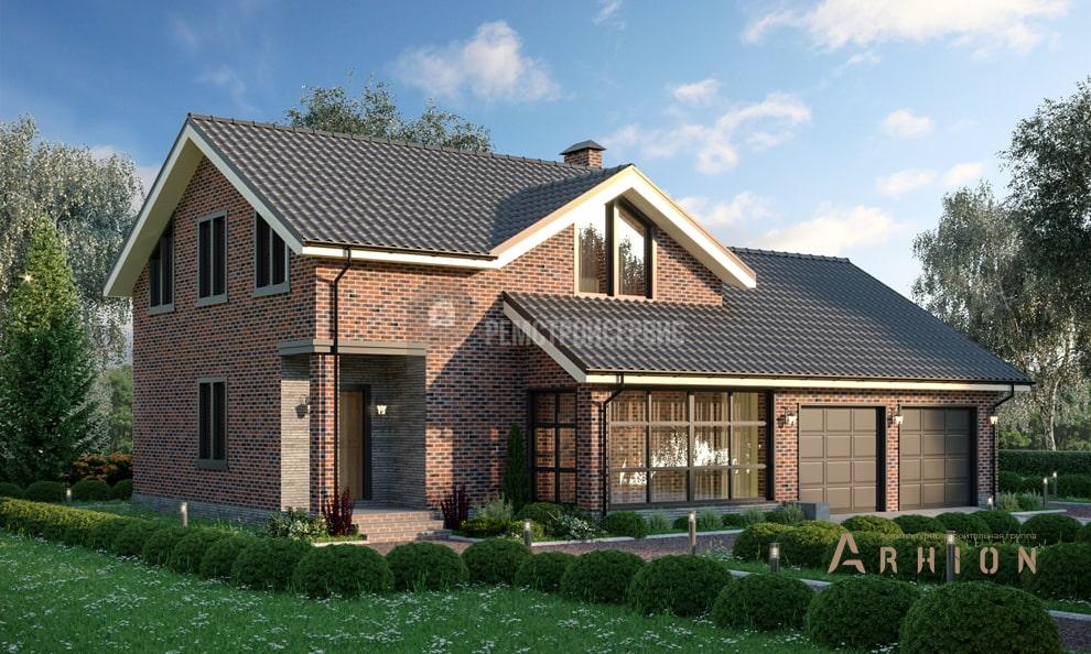 2. Проект одноэтажного дома в скандинавском стиле с двускатной кровлей, t-30-01, площадью - 174 кв c мансардой, гаражом